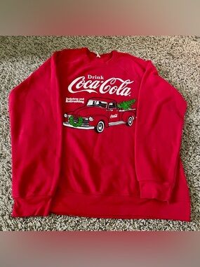 Bella Canvas Red Coca-Cola Graphic Crewneck Sweatshirt